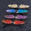 UV 400 Narrow Sunglasses Eyewear Rimless Fashion Sunglasses Fire Flame Wave Sun Glasses