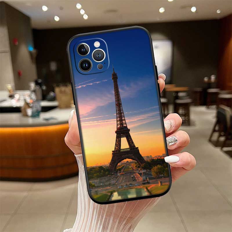 UP42 Paris Eiffel tower New High-End Shell Phone Case for iPhone 16 15 14 13 12 Pro Max Plus Mini