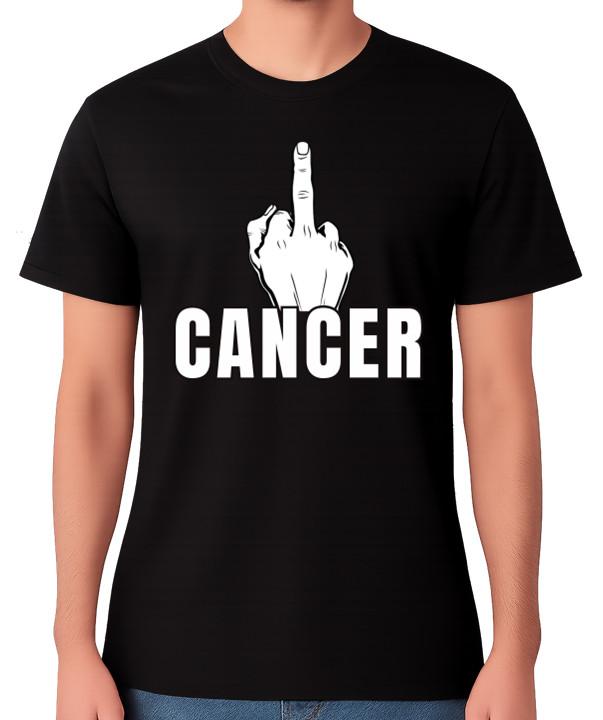 Футболка F#ck Cancer с изображением среднего пальца Саркастический юмор Унисекс