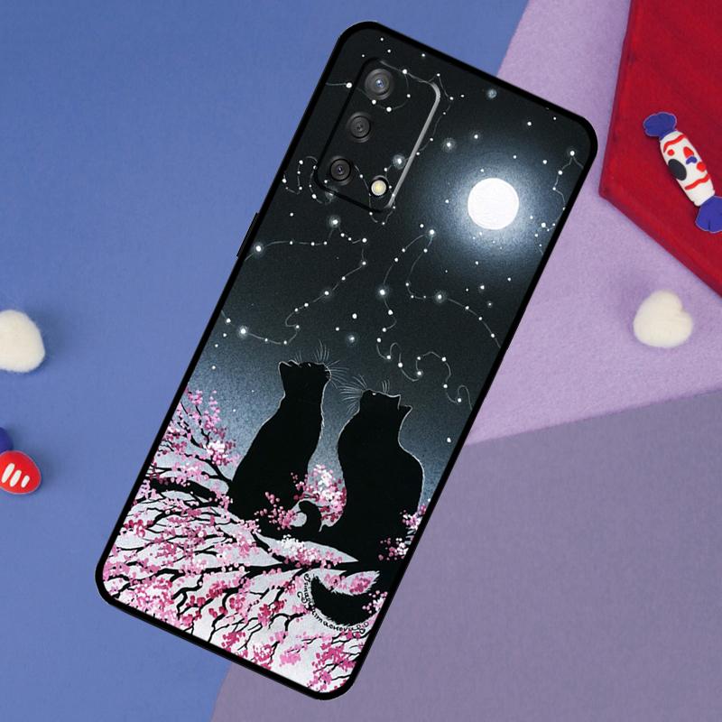 Черный Кошачий Мордочка Китти Чехол Для Oppo A78 A18 A38 A74 A94 A54 A58 A98 A80 A60 A40 A96 A76 A16 A15 A17 A57 A5 A6 Pro