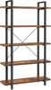 Bookcase, 5-tier Industrial Shelf, Warehouse Shelf, Standing Shelf, Easy Assembly, Living Room, Bedroom, Office, Rustic