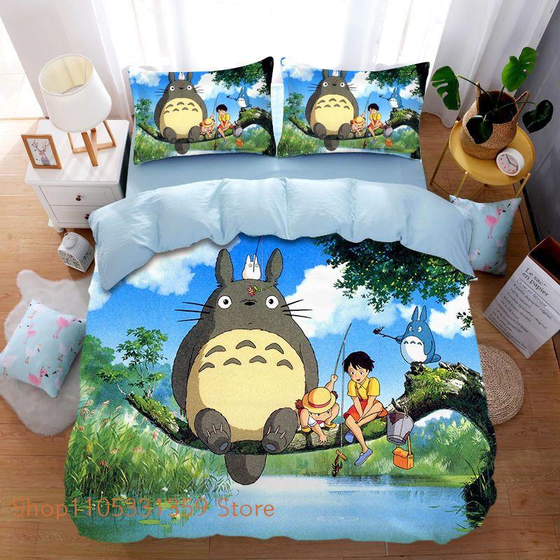 3D Exquisite Duvet Cover My Neighbor T-Totoros Cartoon Print Bedding Set Comforter Bed Youth Home Decor Kids Boys Girls Gift