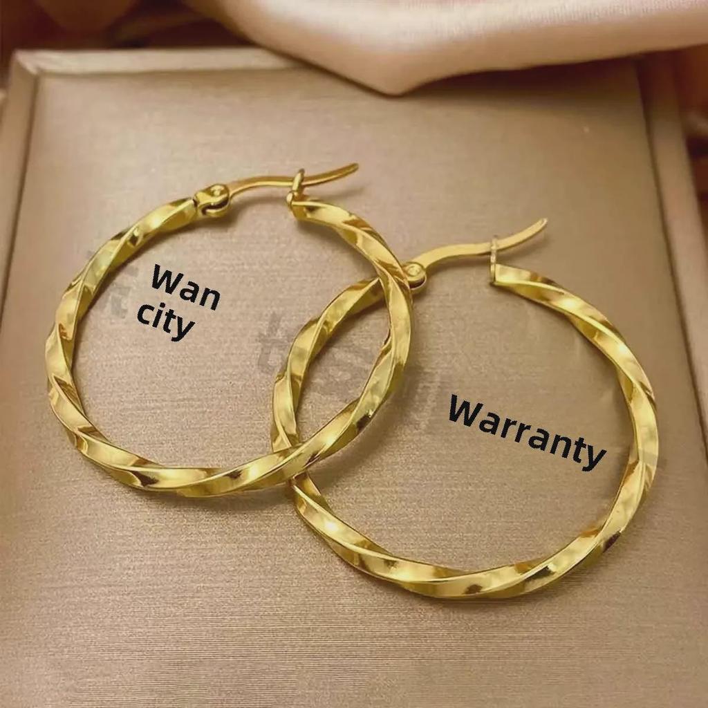 Серьги из титановой стали с геометрической огранкой в европейском и американском стиле, 30 мм