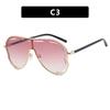  Oversized Retro Pilot Women Sunglasses Fashion Metal Quality Decoration Men Punk Shades UV400 Sun Glasses