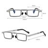 Foldable Reading Glasses Portable For Men Metal Round Square Anti Blue Light Eyeglasses Men Presbyopia  With Diopters To +4