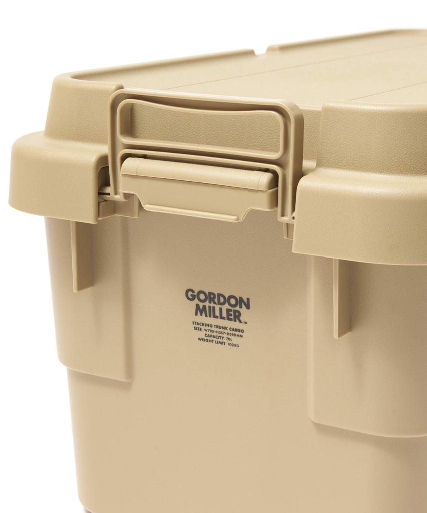 GORDON MILLER Car 70L Stacking Trunk Cargo Storage Box Organizer Coyote Beige with Lid Outdoor Sitting Large Capacity 1628754