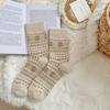 Winter Fashion Special Ethnic Style Thick Woolen Socks Retro Thickened Warm Rabbit Wool Socks for Women Polka Dot Ethnic Style Cashmere Socks