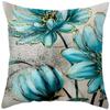 Декоративная наволочка с синим принтом цветов и птиц для гостиной, офиса, украшения для дома