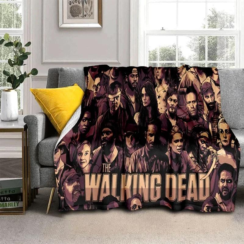 Одеяло TWD с 3D фильмом ужасов «Ходячие мертвецы», мягкое одеяло для дома, спальни, кровати, дивана, пикника, путешествия, офиса, одеяло, детское одеяло