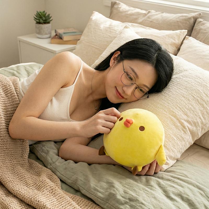 Мягкая игрушка-подушка 'Amuseable Super Soft Cartoon Doll' Кавайный маленький желтый цыпленок Игрушечное украшение Белый Подарок на праздник День Рождения Для детей