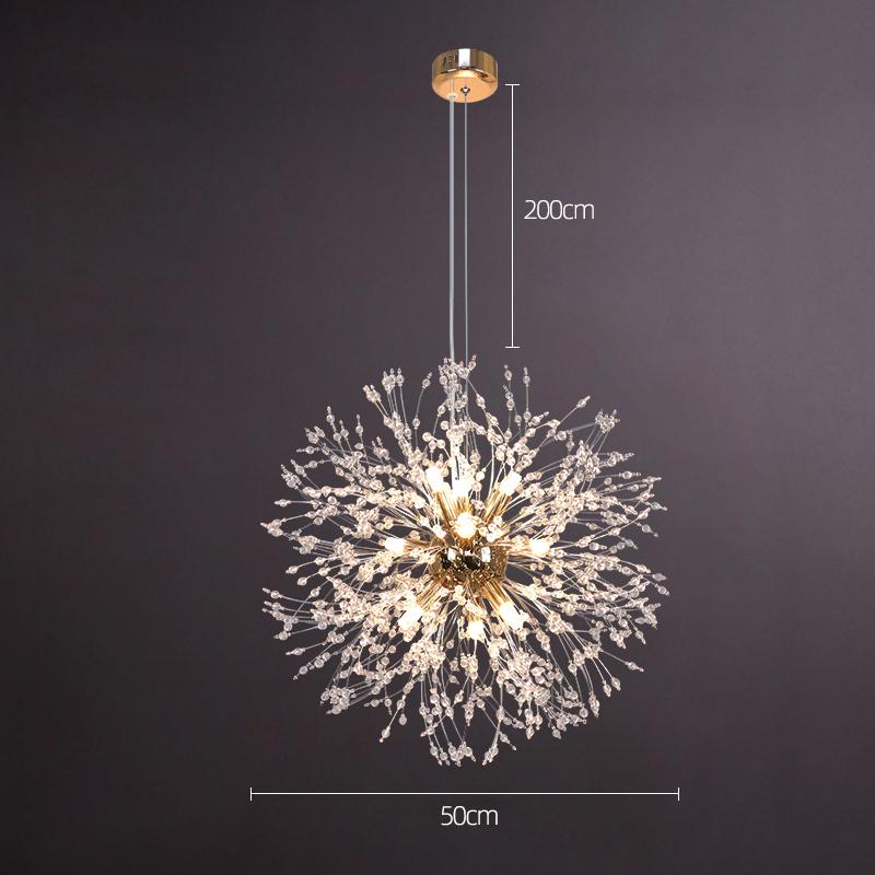 New Modern Crystal Dandelion Chandelier Lighting Pendant Light for Living Room Dining Home Decoration Led Ceiling Hanging Lamp