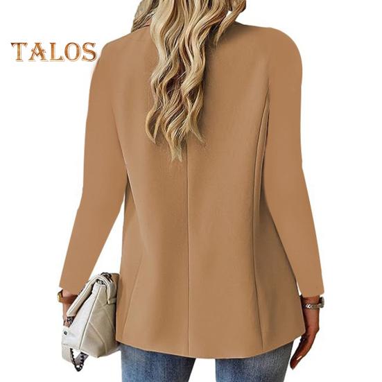 Женский пиджак, облегающий, с длинными рукавами, пригородный костюм, пальто, однотонный пиджак на одной пуговице для офиса, повседневной носки, вечеринки