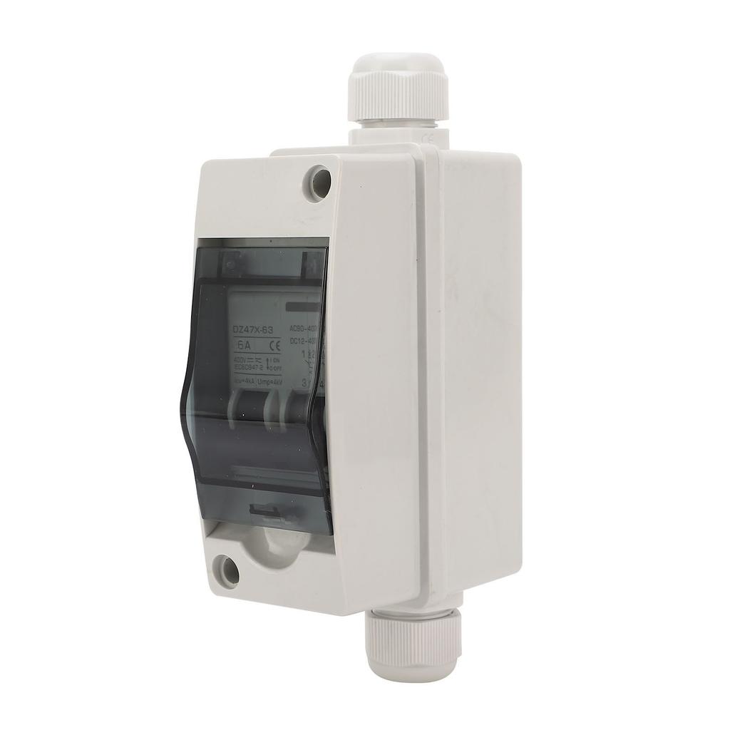 Solar Disconnect Switch 6A IP65 Outdoor Small Miniature Circuit Breaker with Din Rail Enclosure DC12‑400V AC90 400V