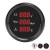 52 мм Напряжение Давление Масла Воды Температурный Датчик Красная Подсветка Водонепроницаемый Цифровой Температура Воды Давление Масла 