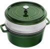 Кокотница Zwilling Staub круглый с пароваркой 26см базилик зеленый 5,2л (40510-603-0)