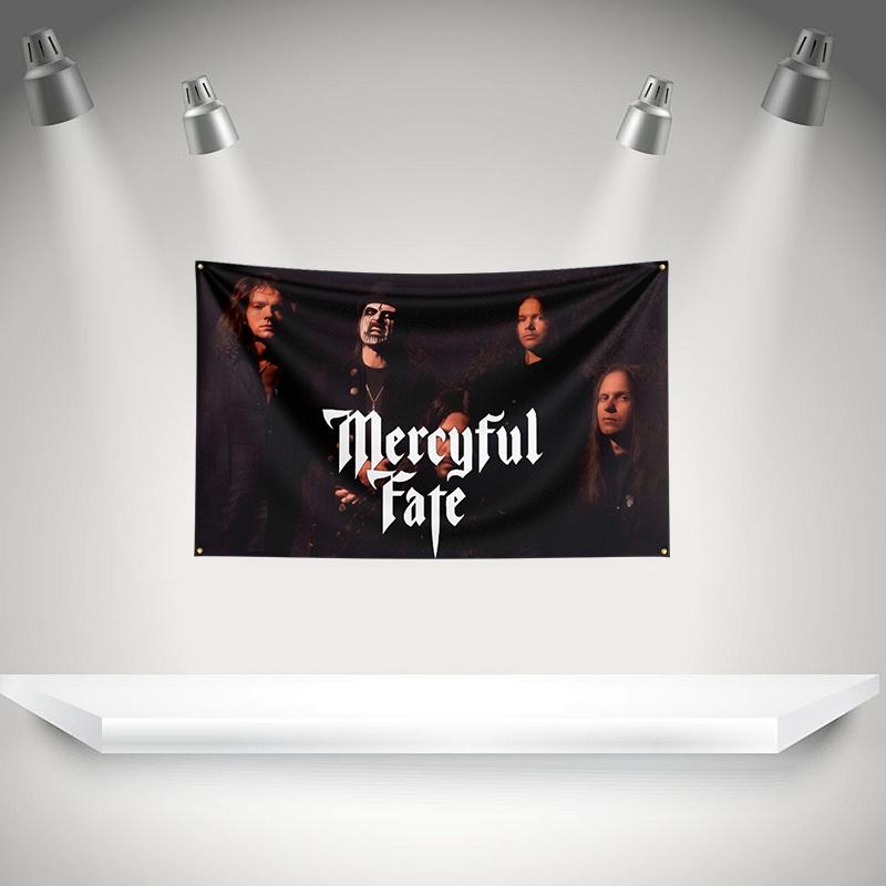 Флаг музыкальной группы 3x5 футов Для фанатов Mercyful Fate Баннер HD-печать Латунные люверсы Декор стены гаража, спальни, гостиной, общежития Гобелен