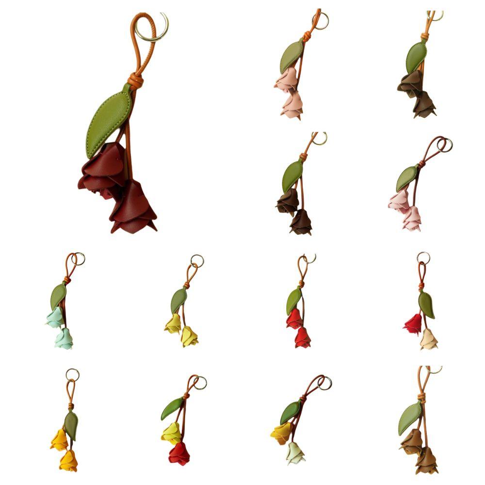 Leather Tulip Bag Pendant Colorful Bag Decoration Cute Bag Charm Car Keyring