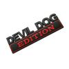 1pc Devil Dog Edition Decals Sticker 3D Raised Letter Emblem Black Red