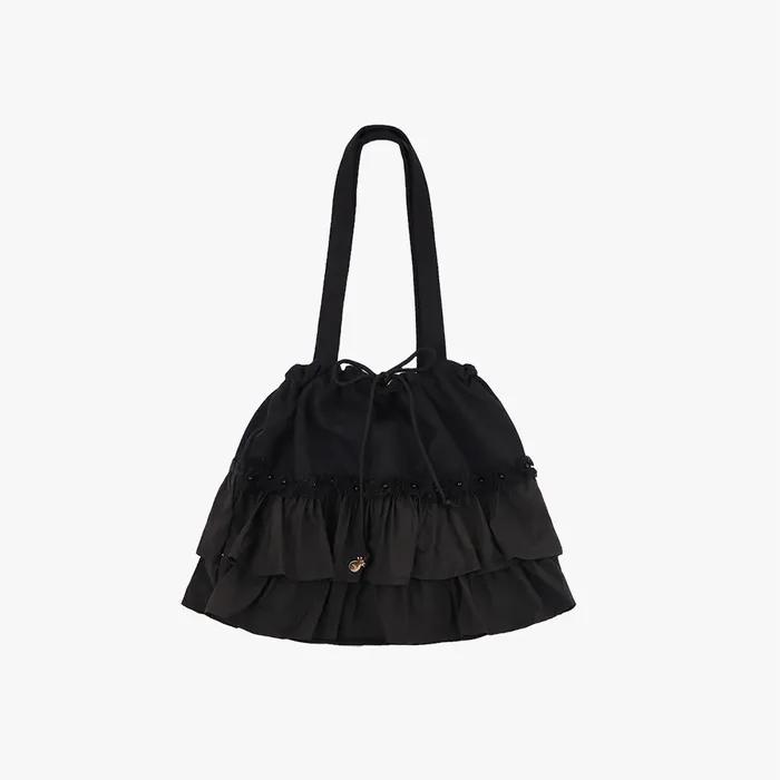 TIERED FRILL BAG_BLACK