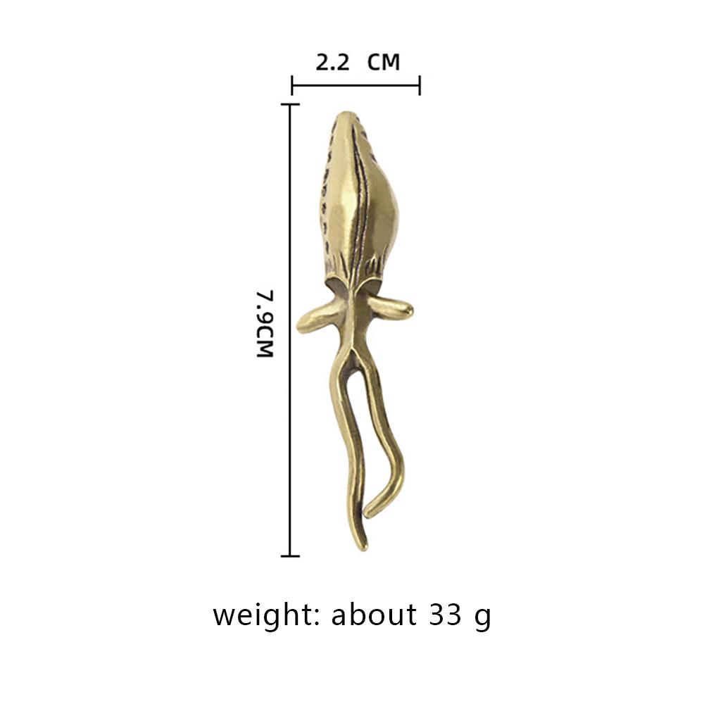 Squid Metal Figurine Brass Marine Organisms Vintage Home Decor Office Desk Decoration Mini Simulation Animal Souvenir Gift
