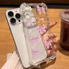 Colorful Pink Bow Print Clear Phone Case For iPhone 11 12 13 14 15 16 Pro Max SE XR X XS 7 8 16 Plus Shockproof Cover