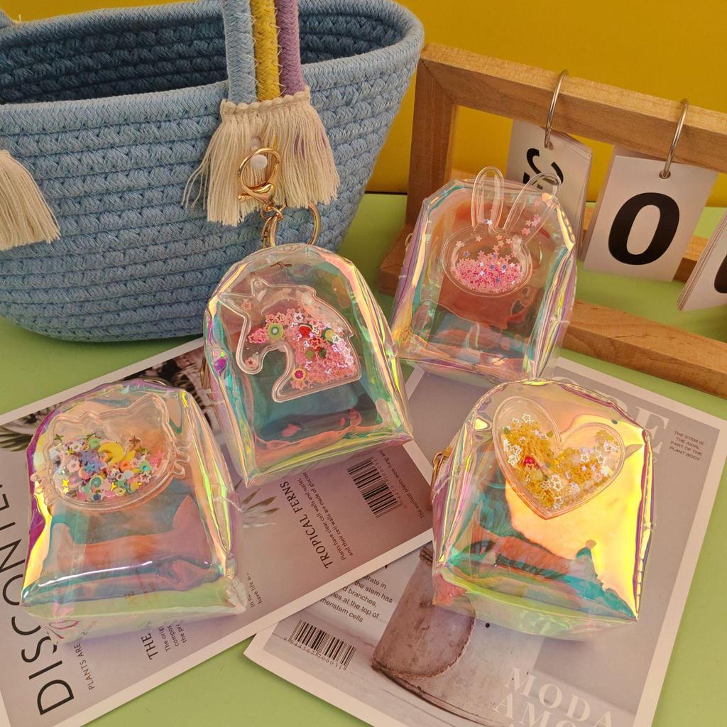 Красочный мини-кошелек для монет в форме сердца: Портативная сумка для помады и наушников