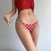 Women's Breathable Low Waist T-Back Bikini Panties with Double Layer and Thin Belt