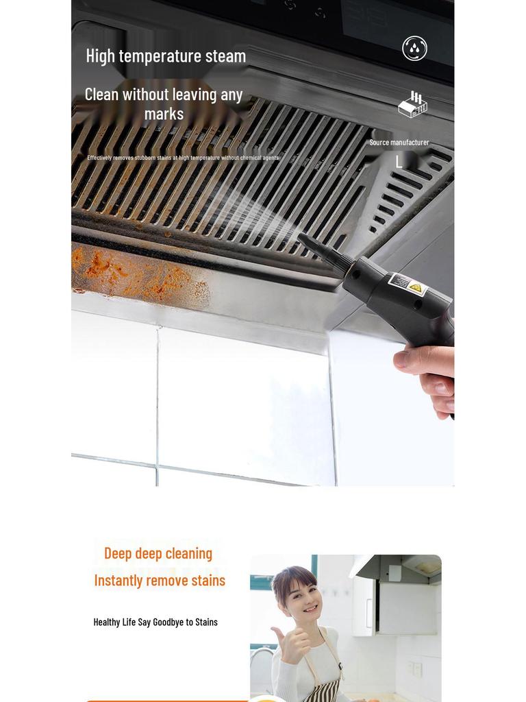 High-Pressure Steam Cleaner for A/C, Kitchen Grease, and Bathroom - Best Seller