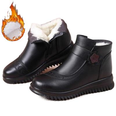 Модные женские повседневные короткие зимние сапоги из искусственной кожи, с шерстяной меховой подкладкой, теплые, водонепроницаемые