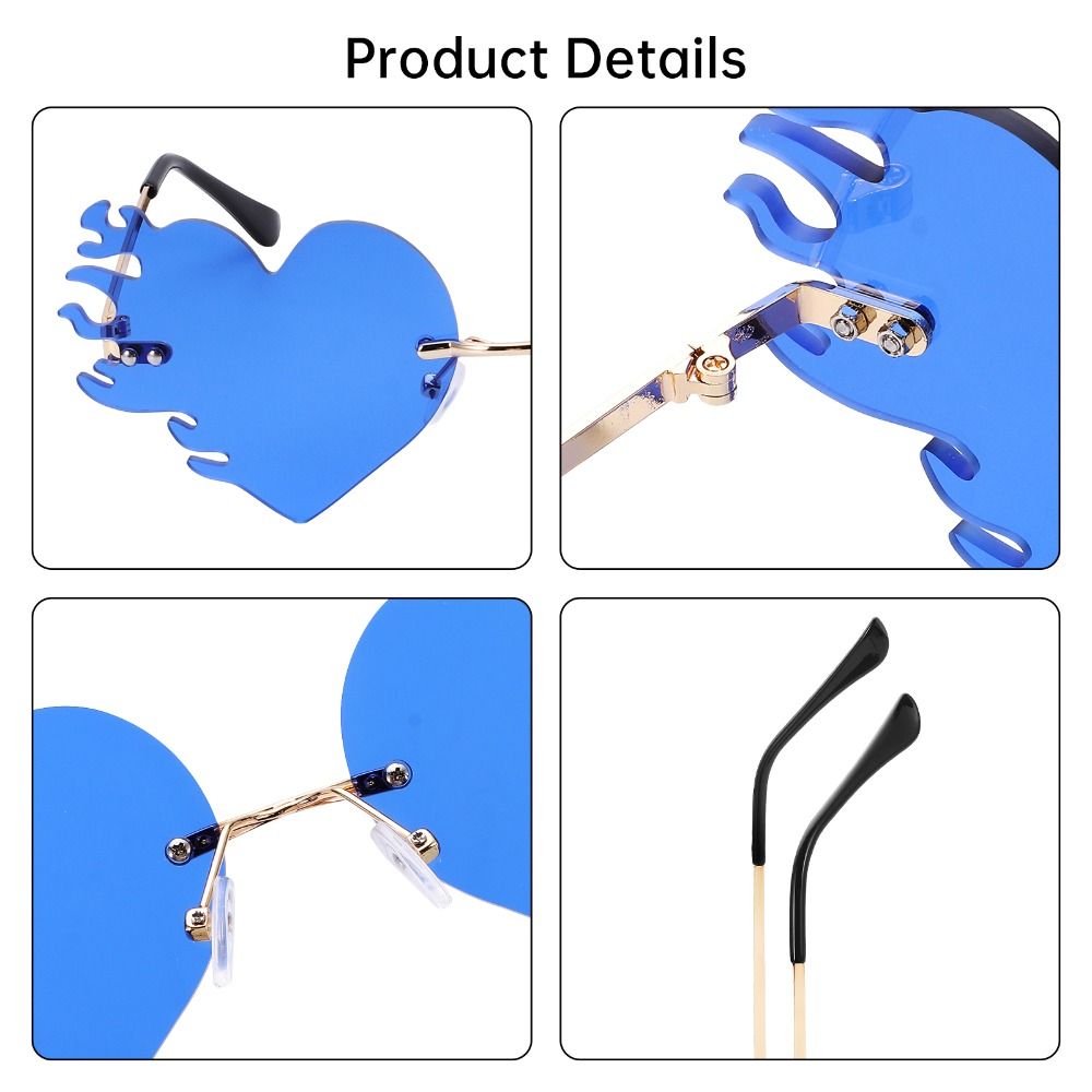 Costume Accessories Fire Heart Shaped Sunglasses Party Favor Eyewear for Women & Men