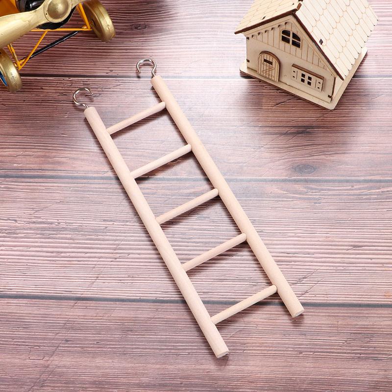 1PC Birds Toy Wooden Ladders Swing Scratcher Perch Climbing Ladder Bird Cage DIY Hanging Decor Hamsters Parrot Toys Pet Supplies