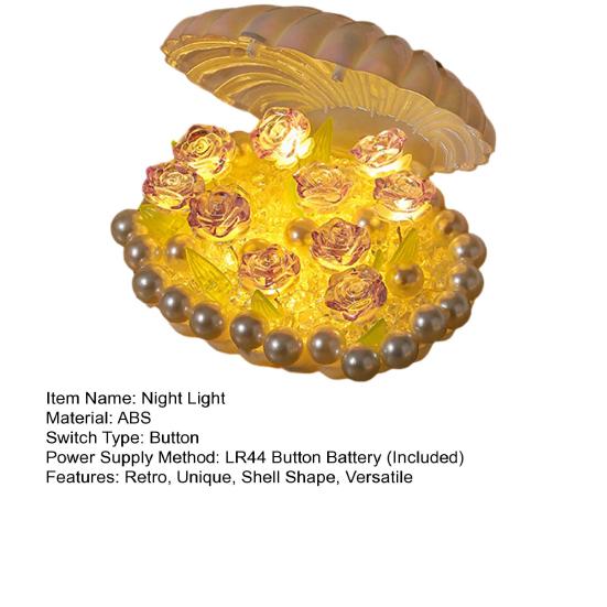 Роза Ночник Цветок Лампа Ракушка Свет Роза Спальня Настольные Лампы Теплый Свет Атмосферы Уникальные Подарки для Женщин Ее Подруги Жены