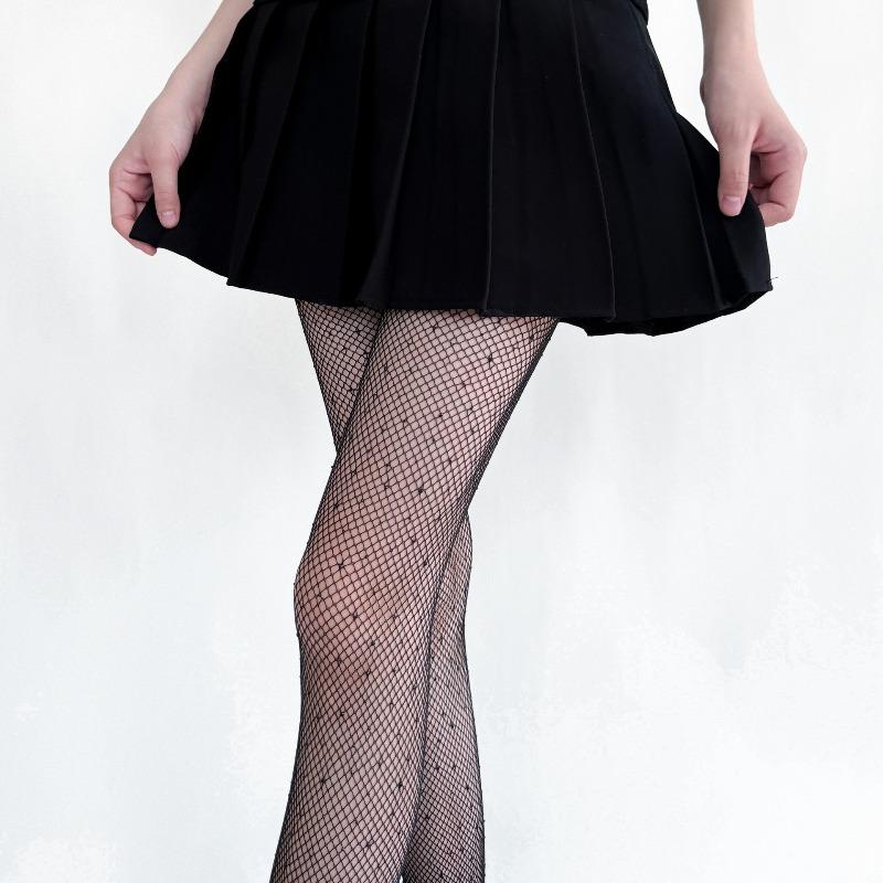 Рыболовные чулки с каплями воды в мечтательном фиолетовом цвете с вырезами в виде бриллиантов и прозрачные сексуальные шелковые чулки с мерцающими бриллиантами для красивого ансамбля ног