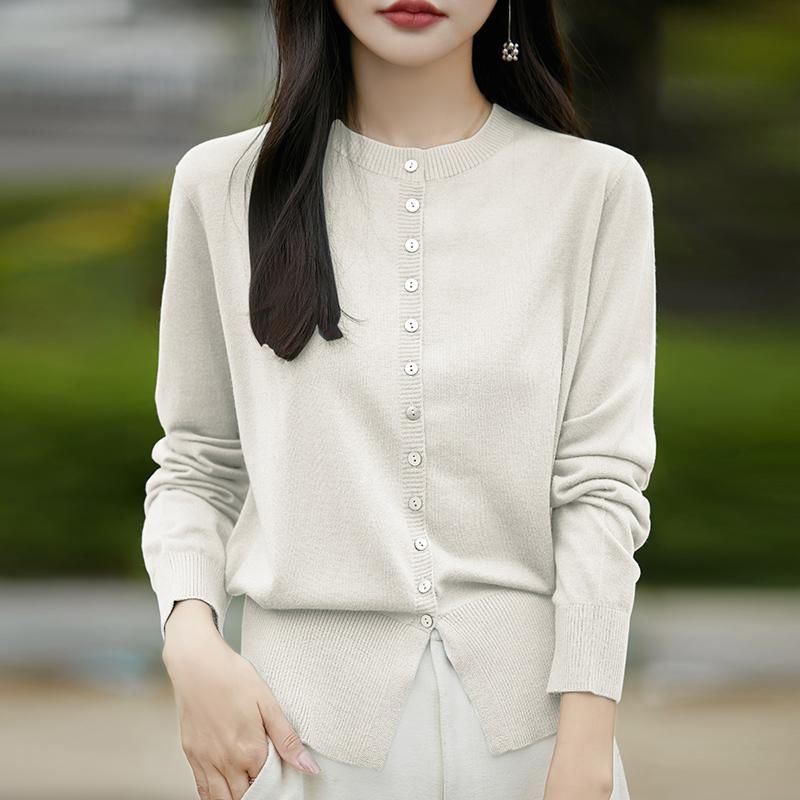 Женский легкий кардиган из 50% шерсти и 50% шелка Mulberry — универсальный трикотаж на все 4 сезона для комфорта и стиля в любое время года