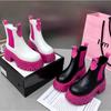 Модные ЖЕНСКИЕ ботинки новые на толстой подошве цветные стильные ботинки высокие складки универсальные удобные ЖЕНСКИЕ ботинки