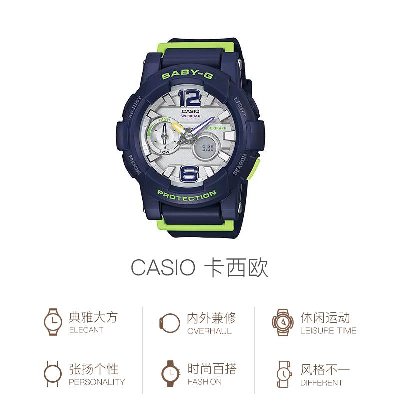 Casio BABY-G тематическая серия 100 водонепроницаемые кварцевые часы ремешок из смолы японские и корейские часы женские часы синий циферблат BGA-180-2B