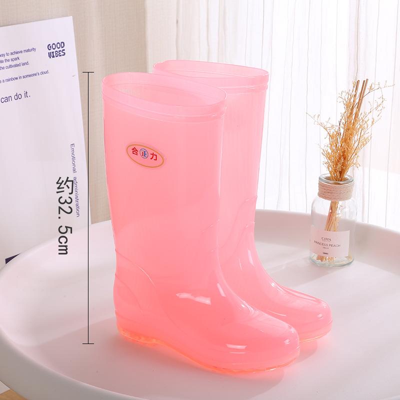Длинные резиновые сапоги женские модные дождевые туфли женские взрослые без подкладки с высоким голенищем водонепроницаемые туфли быстросохнущие резиновые туфли лето