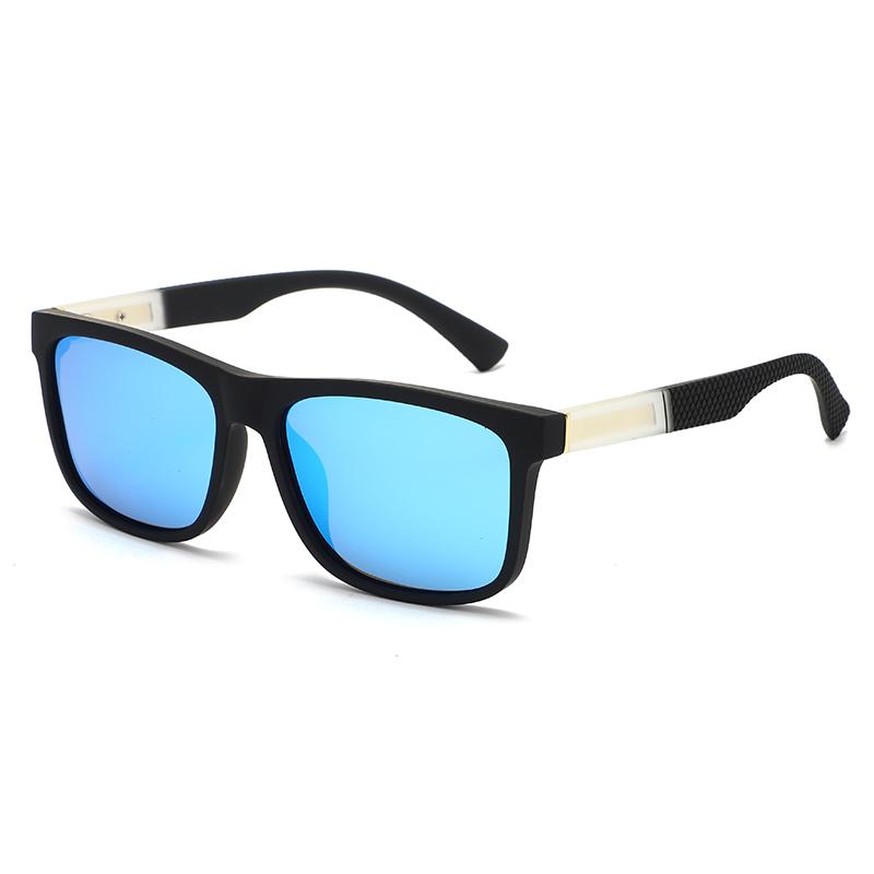 Simple Square Sunglasses Trendy Personalized Temple Design Sun Protection UV Protection Versatile Sunglasses 3005