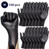 100 шт. S/M/L/XL Одноразовые перчатки Черные Кухонные перчатки Высокого качества Чистящие Рабочие перчатки