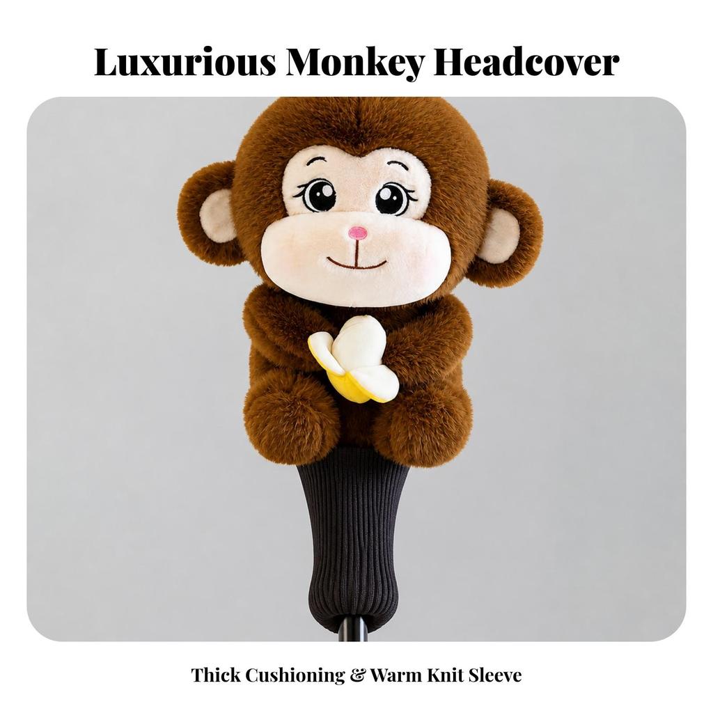 Monkey Golf Headcover Funny with Design Adorable for Golfers