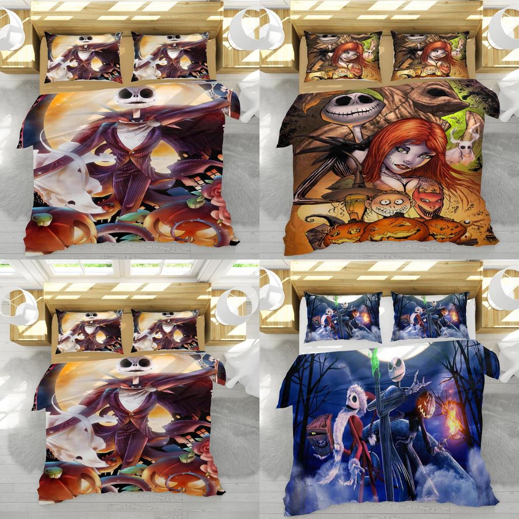 Роскошный 3-предметный комплект постельного белья «Кошмар перед Рождеством» для максимального комфорта