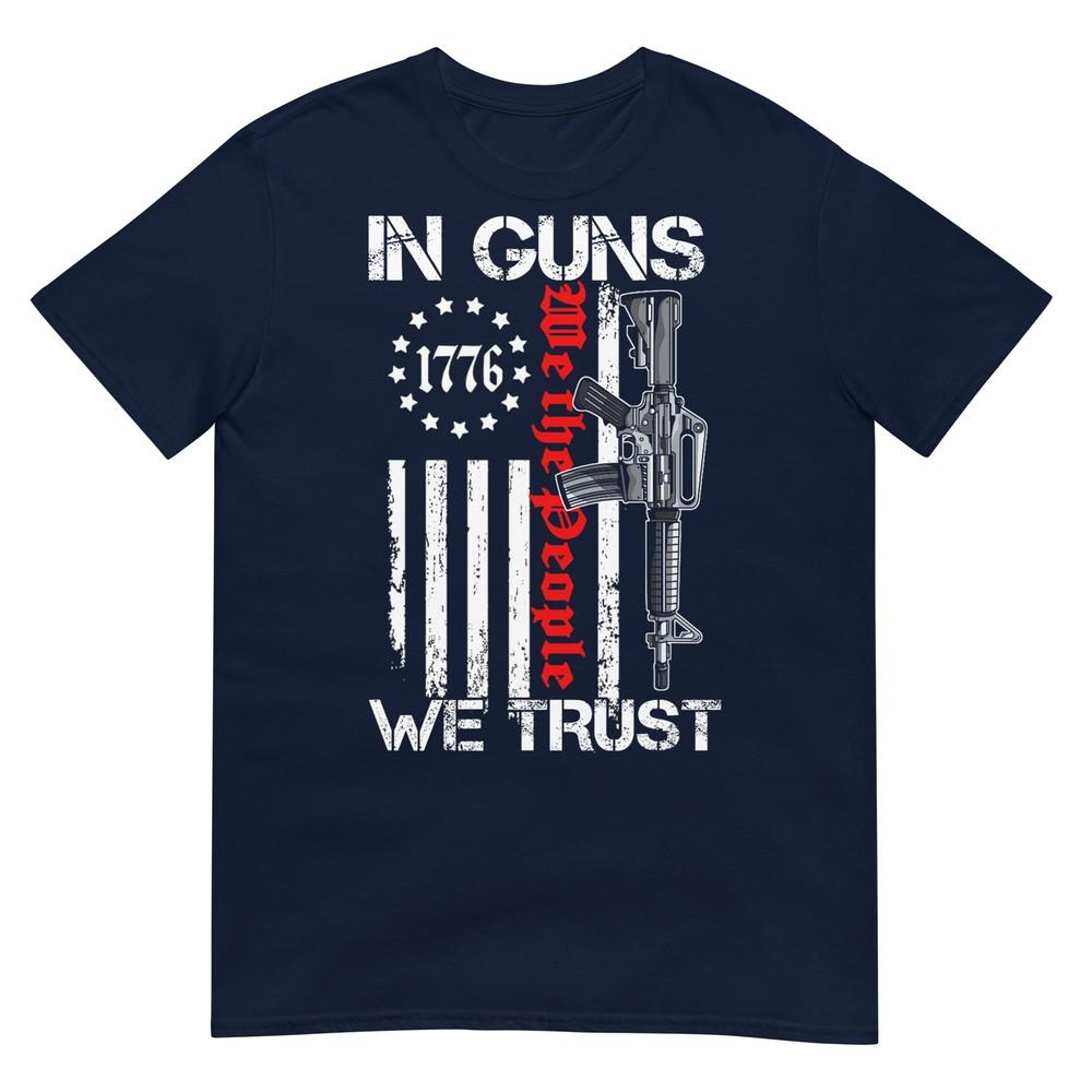 In Guns We Trust We The People Ar15 Usa Flag Pro Guns Tshirt