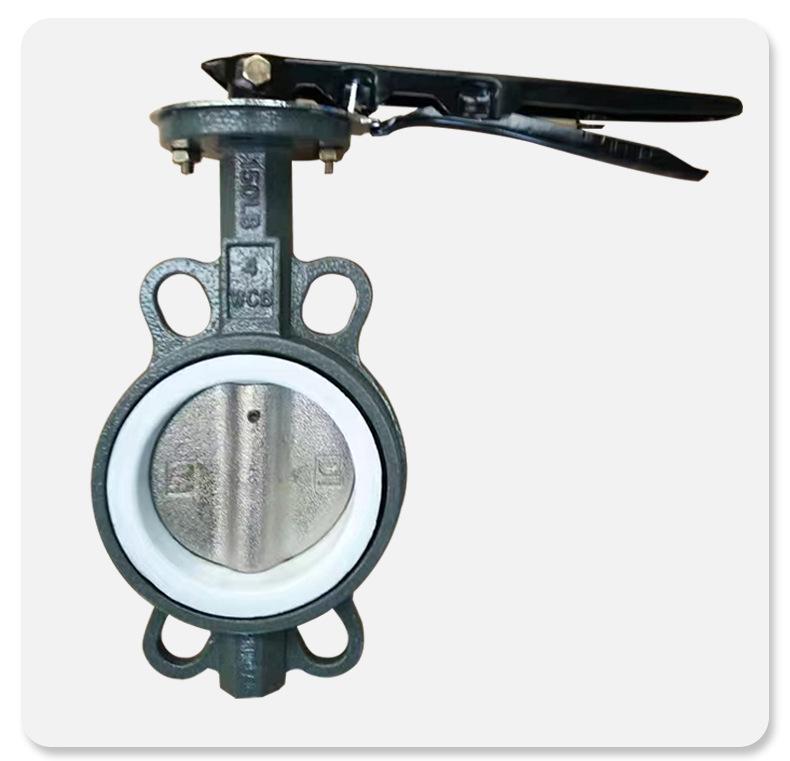 Stainless Steel Manual Butterfly Valve with Double Clamp, Rubber Soft Seal, Turbine Handle, Vertical Wafer Type for Water Treatment