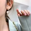 Gold Metallic Imitation Pearl Earrings For Women