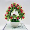 Artificial Potted Plants Realistic Love Heart Fake Fruit Tree Bonsai Green Plants Pot Decoration Home Office Table Centerpiece Faux Greenery Ornament