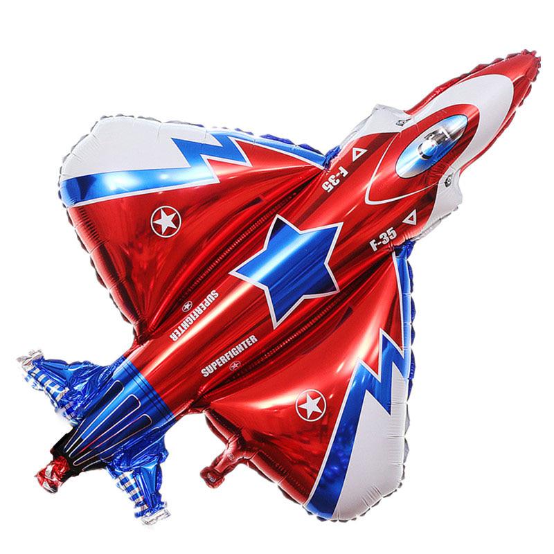 Giant 87*93cm Fighter Plane Balloon Foil Helium Cartoon Plane Balloons for Kids Birthday Party Decor ADM
