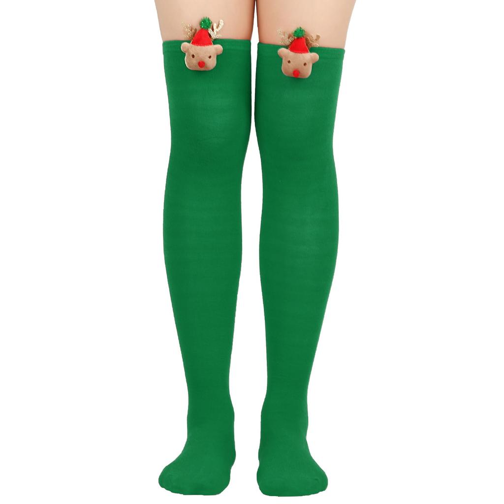 Women's Christmas Stockings Elk Socks Knee-High Over-the-Knee Socks