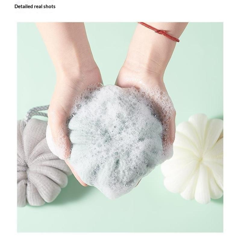 Bath Loofah Sponge Pumpkin Shape Multi Color Optional Extra Thick Soft Mesh Durable Hanging Rope for Shower Bath