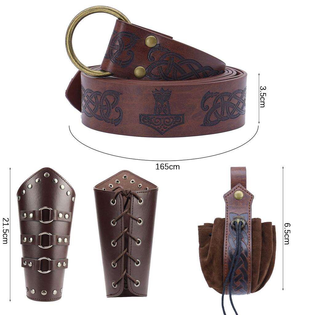 Medieval Bracer Halloween Celtic Carnival Vintage Knight Belt Cosplay Costume Dress Up Props