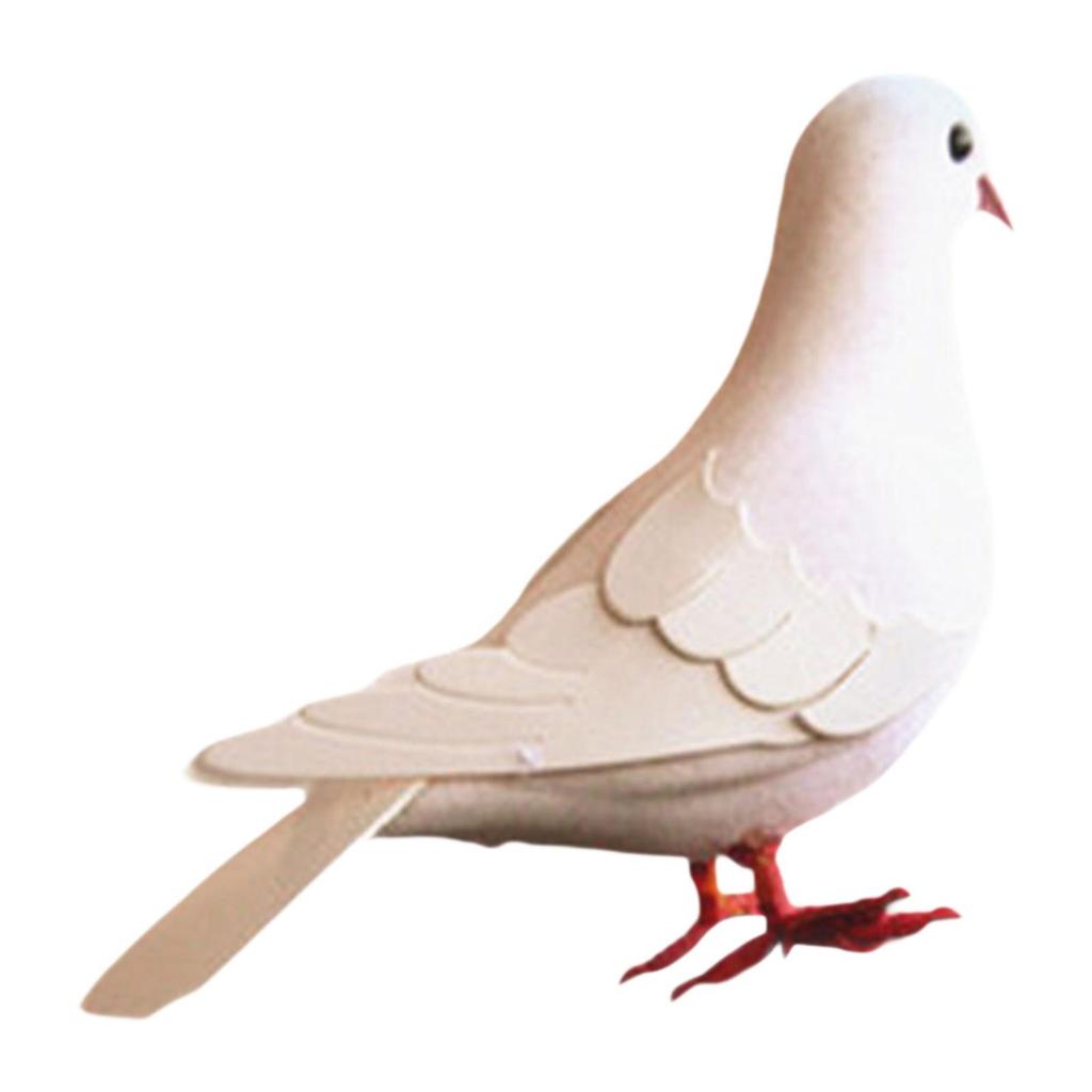 Realistic Pigeon Statue Artificial Bird Figurine Miniature Imitation Dove for Indoor Wedding Shelf Decor